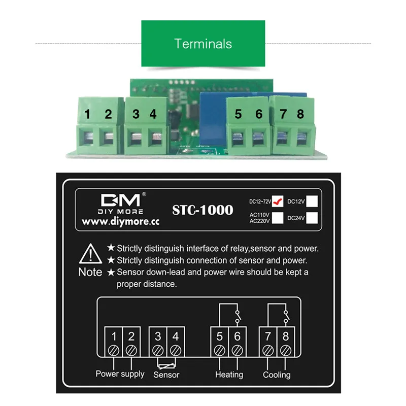 thermostat numérique led ac dc contrôleur de capteur de