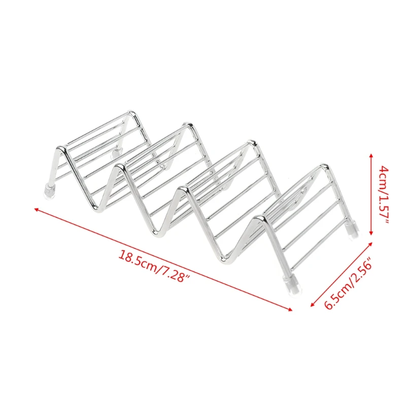 OOTDTY кухонная волна из нержавеющей стали Тако Держатель Дисплей Стенд Мексиканская стойка для Еды Оболочки