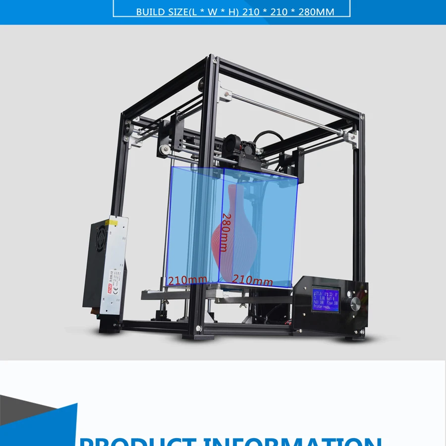 Обновленный алюминиевый куб 3d принтер наборы Tronxy X5 полностью металлический экструзионный Высокоточный 12864P lcd Большой размер печати