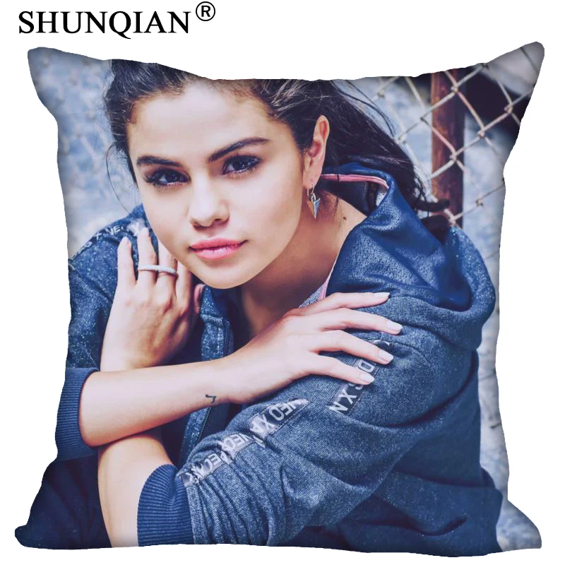 Custom Pillowcase Selena Gomez Square Zipper Pillow Cover 35X35,45X45
