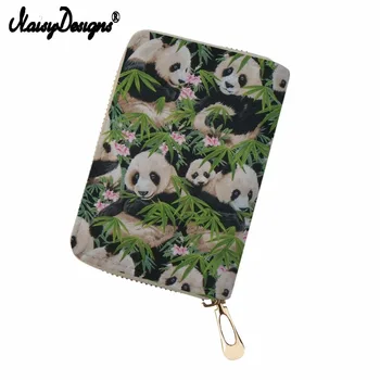 

Noisydesigns 3D Funny Panda Pattern Women Purses Wallets PU Leather Credit Business Bank Cards Holder Durable Passport Cover