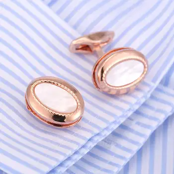 

10pair per lot New Style Men Cuff links Mother Pearl Sea Shell Cuff links VAGULA Gemelos 52306