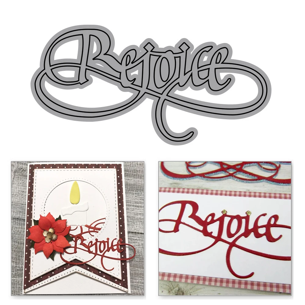 

YaMinSanNiO Rejoice Words Metal Cutting Dies Letter Scrapbooking For Making Card Stencil Embossing DIY Craft Die Cut 2019 Arrive