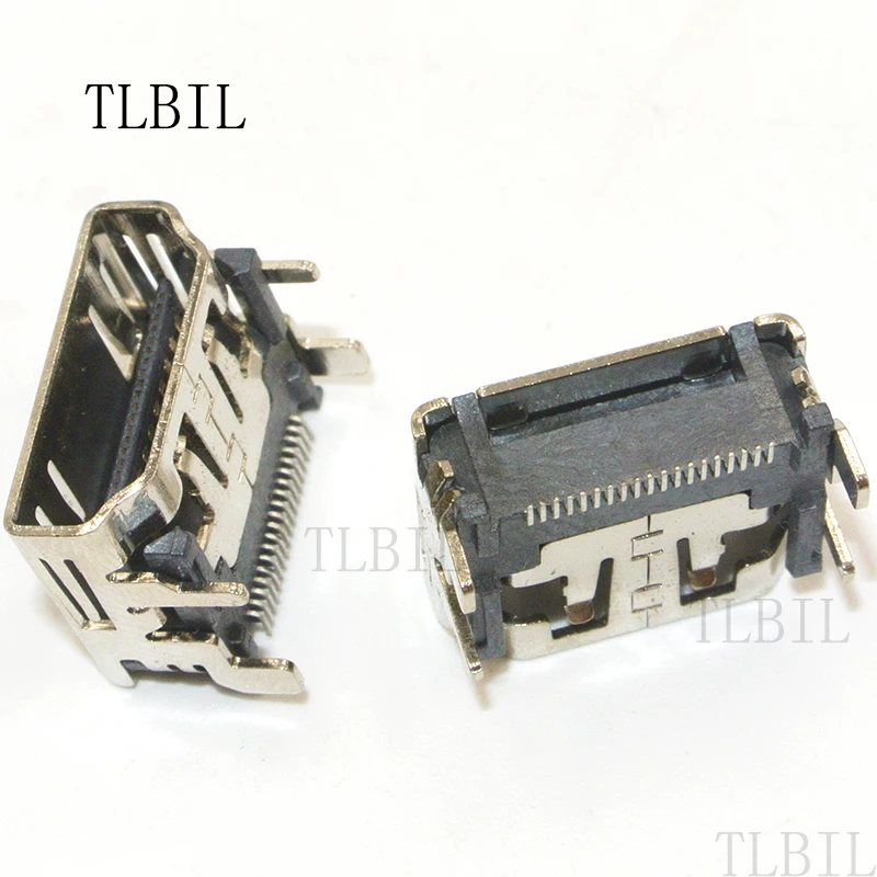 

free shippng 10pcs HDMI 19-Pin SMD PCB Female 180 Degree Connector Type A DIY