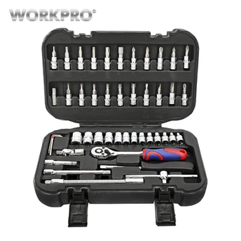

WORKPRO 46PC Tool Set 1/4" Sokcet Set Household Tool Set Home Repair Kits Bicycle Tools
