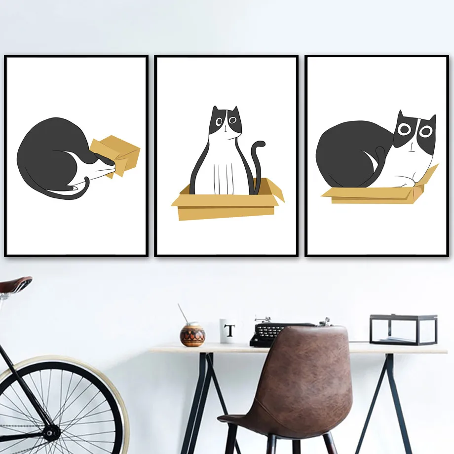 7-Space-Cat-box-Canvas-Art-Prints-Nordic-Posters-And-Prints-Canvas-Painting-Baby-Girl-Boy (1)