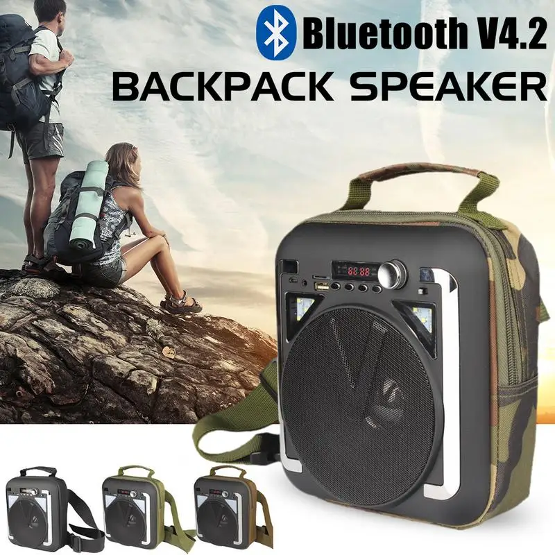 

Backpack Bluetooth Speaker with LED Night Light Flashlight Power Bank TF Card U Flash Disk 20W Waterproof Speaker Dropship 9.20
