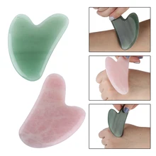 1 шт., натуральный Уход за ногами, инструмент для массажа лица, тонкий массажер, натуральный нефрит, массаж лица, подтяжка, розовый кристалл, массаж скребком гуаша, пластина