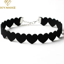 XIYANIKE Black Lace Choker font b Necklace b font Women Velvet Choker Love Heart font b