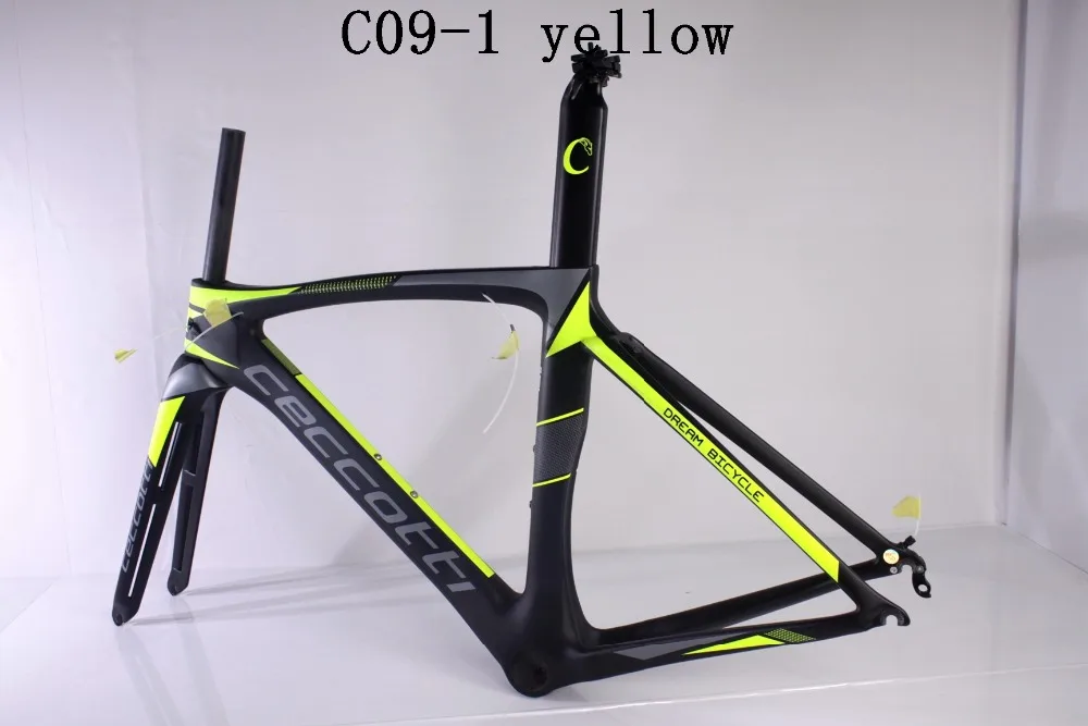 CECCOTTI C09-1 желтая карбоновая рама для шоссейного велосипеда telai bici corsa carbonio PF30 cadre velo route углеродная рама для велосипеда Лидер продаж