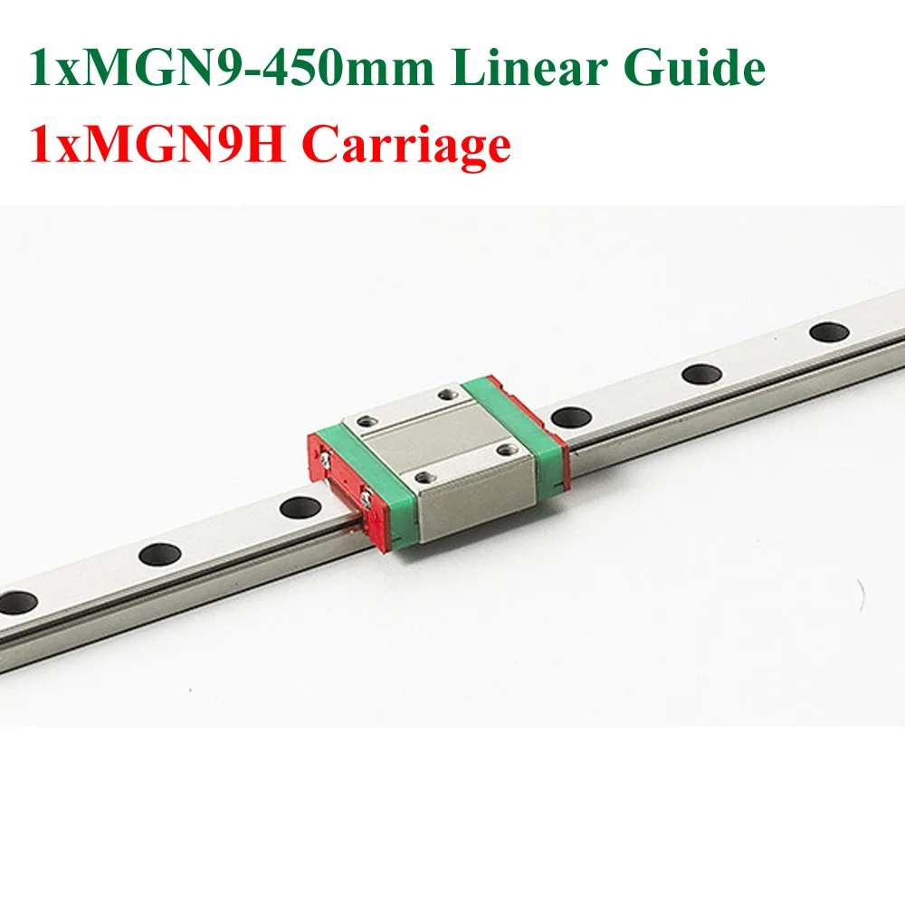 

MR9 9mm Mini MGN9 Linear Guide Rail Length 450mm With MGN9H Linear Block Carriage For Cnc