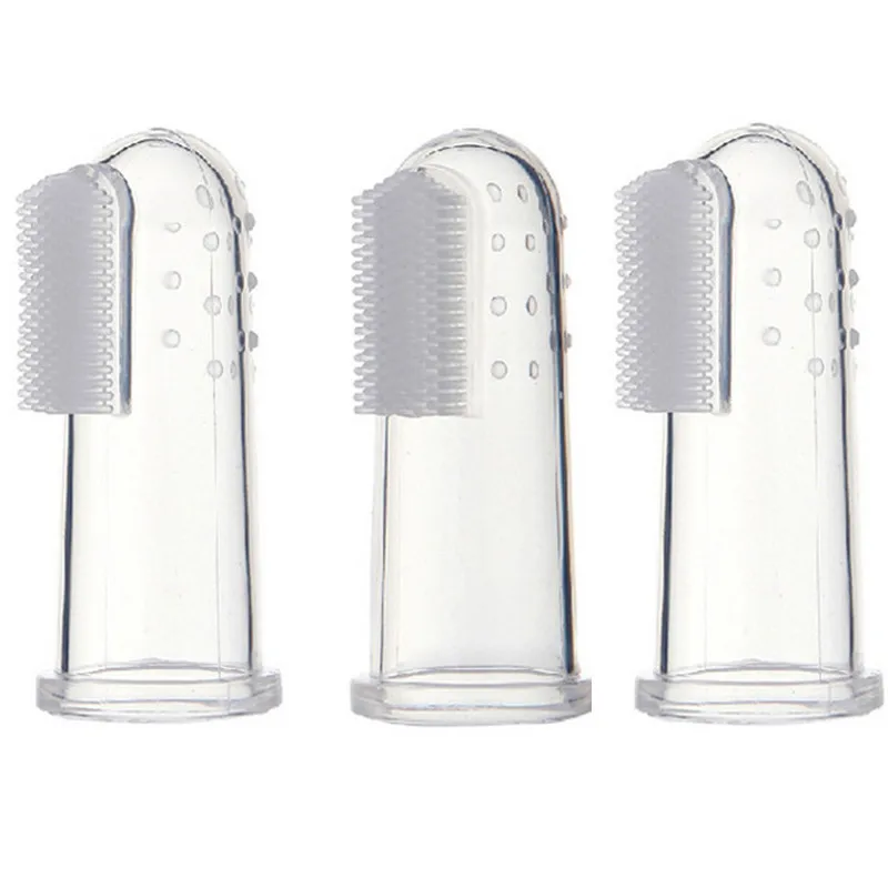 3Pcs New Soft Safe Baby Kids Fashion Baby Items Children Teeth Clear Massage Soft Silicone Baby Finger Toothbrush