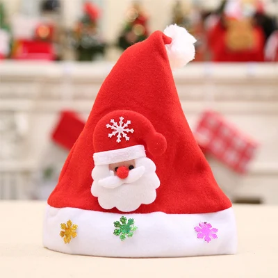 Мультфильм Дети Санта Клаус со снеговиками, с северными оленями Рождество Детские шапки подарок вечерние кепки Рождество поставки орнамент - Цвет: santa claus