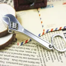 Hot 1Pcs Keychain Metal Adjustable Tool Wrench Spanner Keyring Creative Free Shipping