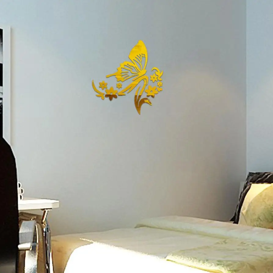 Home Decor 3D зеркало Стикеры s бабочка цветок стены Стикеры s Декоративные Акриловые Зеркало Золото стены Стикеры дома Deco Mirror AU4 Home Decor 3D зеркало Стикеры s бабочка цветок стены Стикеры s Декоративные Акриловые Зеркало Золото стены Стикеры дома Deco Mirror AU4