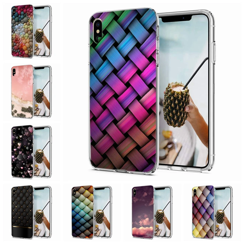 Чехол для iPhone X XS XR Мягкий Силиконовый ТПУ крутой дизайн с рисунком iPhone6 7 8 plus Max Case