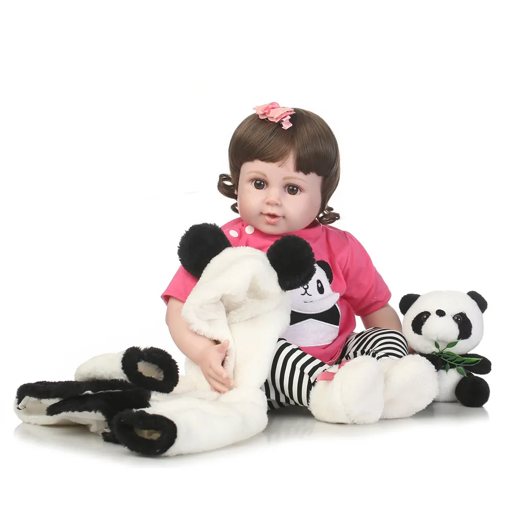 22 &quotbebe Кукла reborn toys мягкая ткань тело силиконовый babies панда комплект одежды