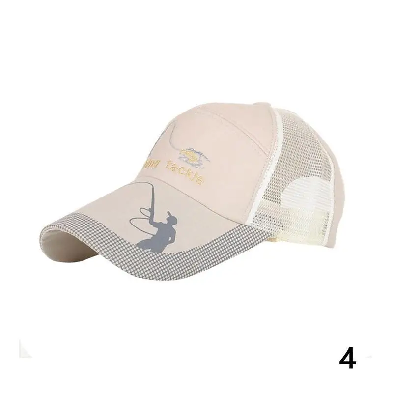 Мужская Летняя шляпа для рыбалки, Солнцезащитная спортивная бейсболка с сеточкой и регулируемым ремешком, Спортивная солнцезащитная Кепка унисекс, многофункциональная Кепка для рыбалки SCZ6031 - Цвет: Beige
