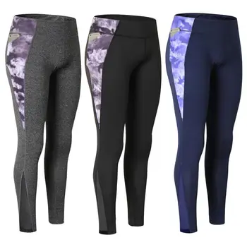 

Woman Quick-Drying Pants Gym Workout Camouflage Print Stitching Climbing Pants Autumn Fashion Breathable Fitness Trousers