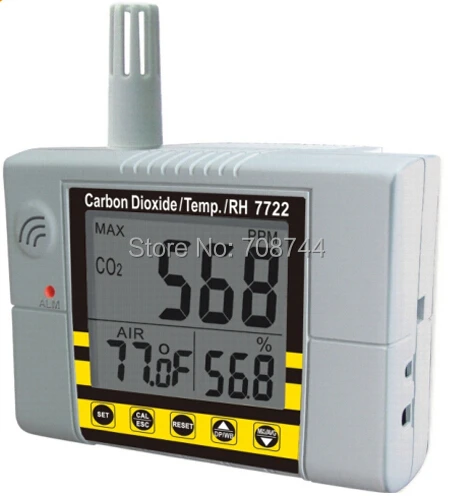 AZ7722/AZ-7722 настенный углекислотный монитор CO2 детектор с реле Температуры и Влажности Тестер