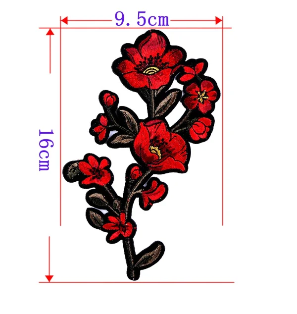 1 шт. верхние патчи железные Пришивные красные розы цветок вышивка патч-мотив аппликация Дети Женщины DIY Наклейка на одежду свадьба - Цвет: 1 piece