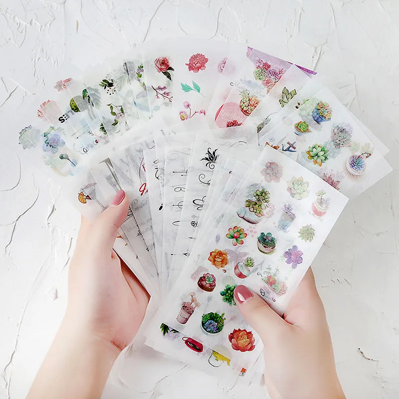 

6 Pcs/pack Ext Sweets Cate Plant Cactus Cold Drink DIY Decorative Washi Stickers Scrapbooking Stick Label Diary Stationery Album