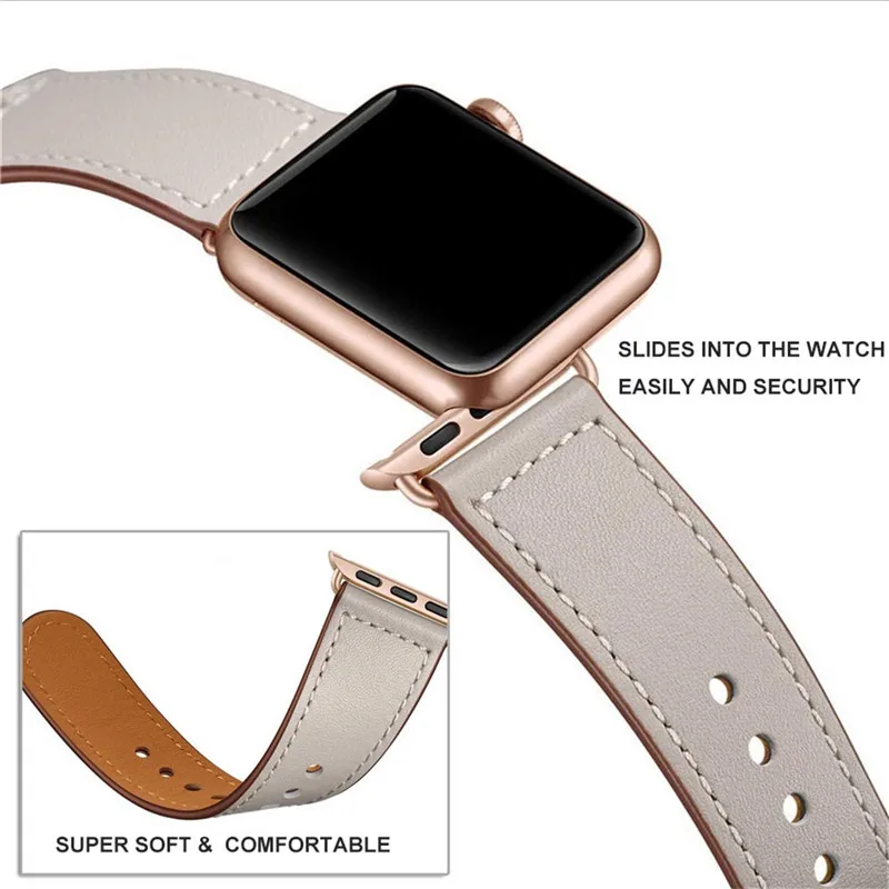 Ремешок из натуральной кожи для Apple Watch 42 мм 44 мм, аксессуары для часов VIOTOO, кожаный ремешок для часов iWatch, браслет