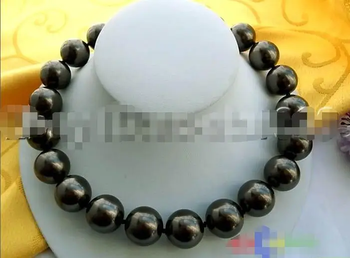 

FREE SHIPPING HOT sell new Style >>>>HUGE 17" 20MM BLACK SOUTHSEA shell PEARL NECKLAC