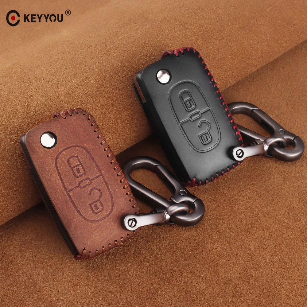 2 Buttons Key Bag Fit For Peugeot 207 307 308 407 Metal Key Fob Case Shell Cover