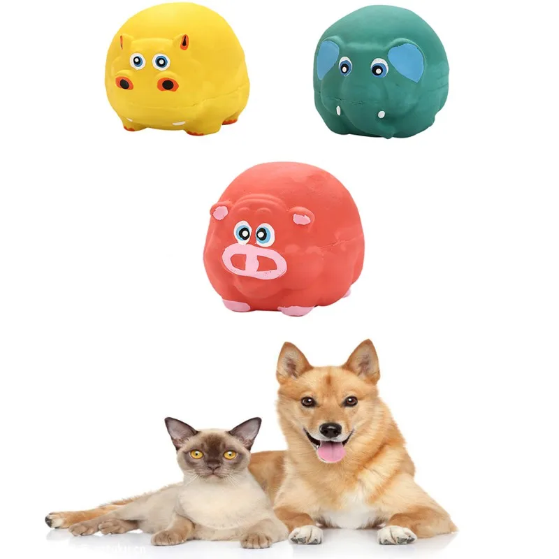 Dog Toys Latex Animal Sound Ball Toys for Dog Puppy Anti Squeeze Bite Resistant Dog Molars Toy Pet Products Dog Accessories