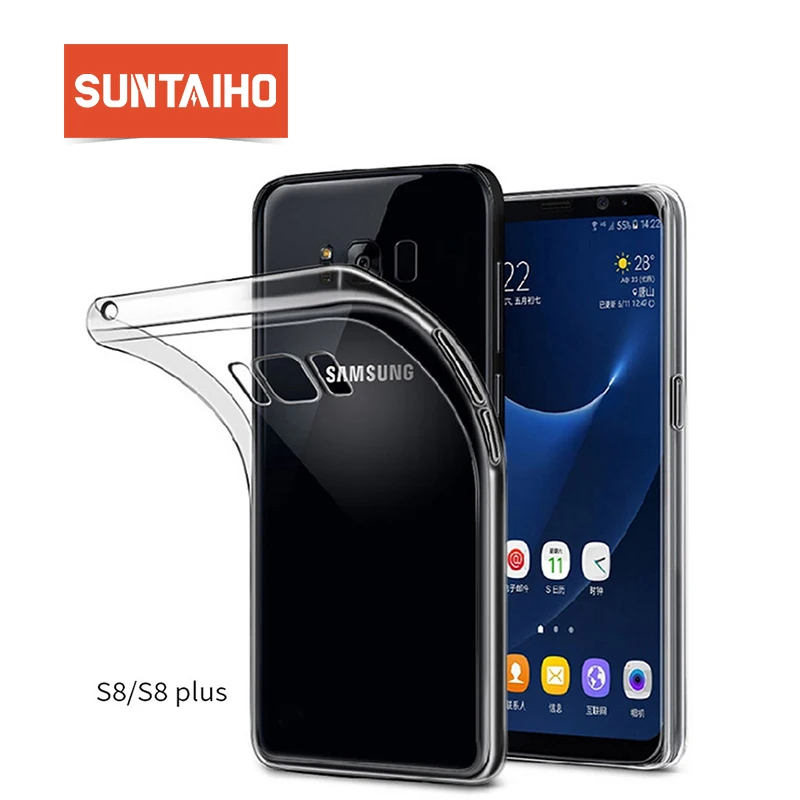 Suntaiho чехол для samsung Galaxy S8 plus s7 edge note8 Прозрачный Силикон ТПЭ телефона s9 note9 Капа |