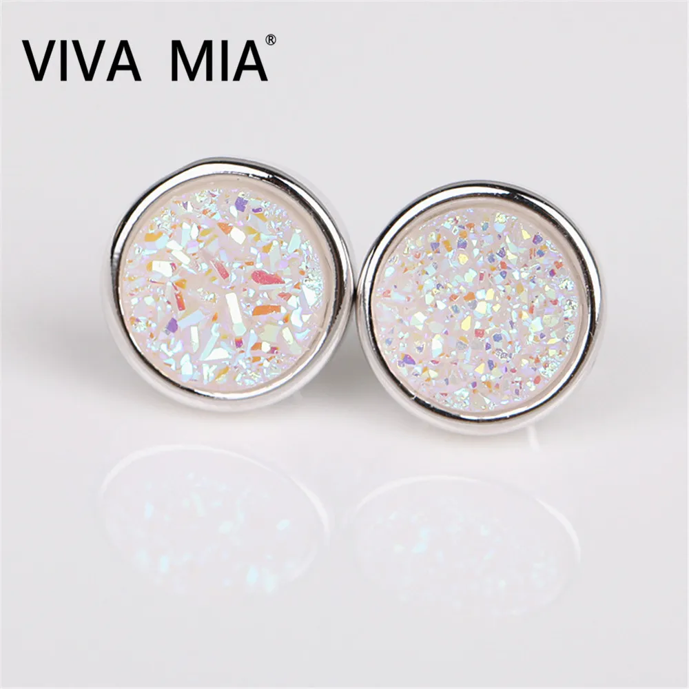 

Men's Earrings Male Cluster Stud Earring Jewelry Natural Crystal Cluster Stud Earring Crystal Bud Female Earrings