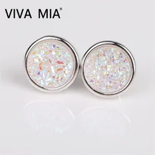 Men's Earrings Male Cluster Stud Earring Jewelry Natural Crystal Cluster Stud Earring Crystal Bud Female Earrings cluster
