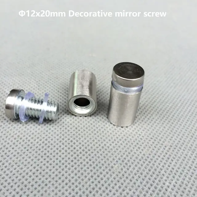 1000pcs Lot Dia 12x20mm Stainless Steel Decorative Mirror Screw