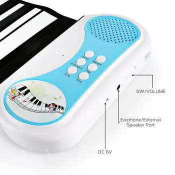 

49 Keys With Horn, Hand Roll, Piano, Portable Folding Electronic Organ Can Roll Up Piano Children's Beginner Practice Piano.