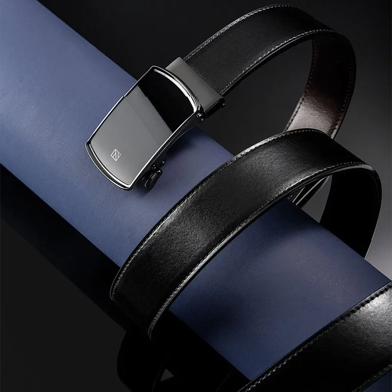  Xiaomi Men's leather automatic buckle belt Top layer leather youth youth business casual pantsbelt 