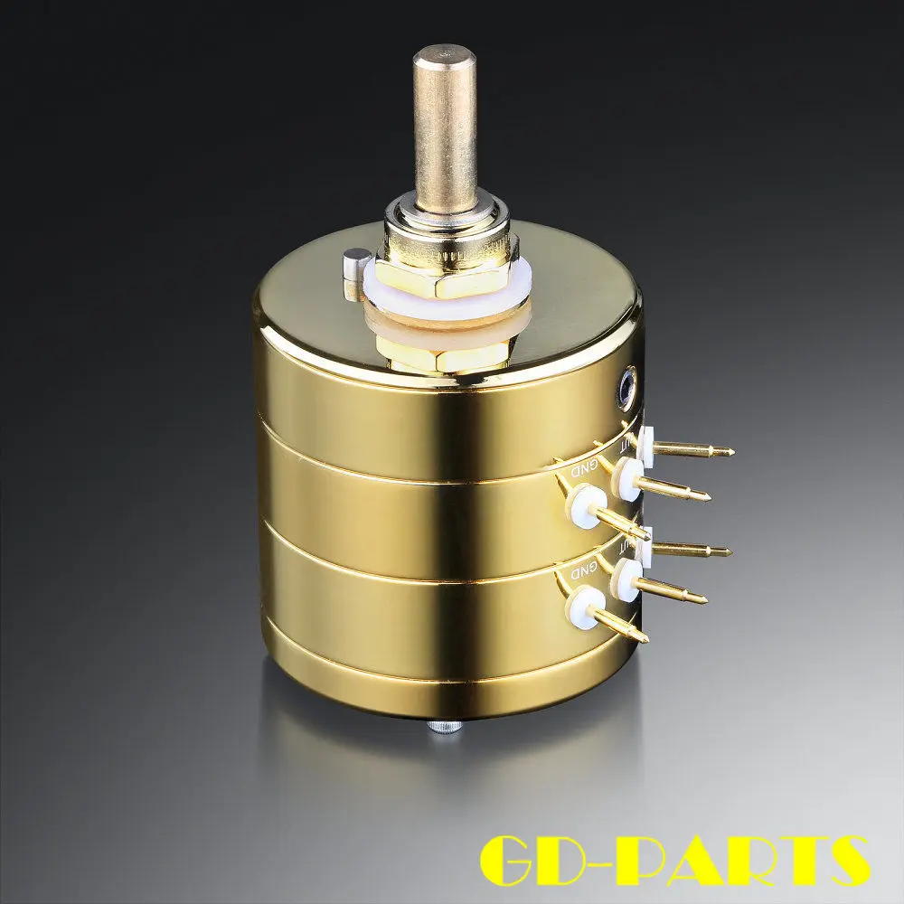 US $115.00 EIZZ Premium Gold 24Step Stereo Attenuator Volume Potentiometer 10K 100K 250K ARMS Resistor For HIFI AUDIO Vintage Tube AMP DIY