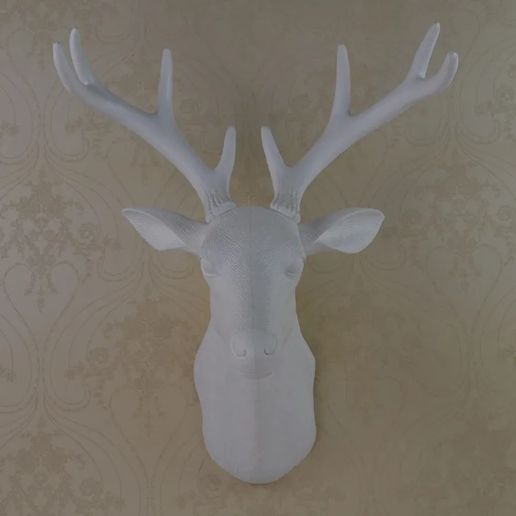EALISEN mini wall mounted white whitetail buck bust deer head art