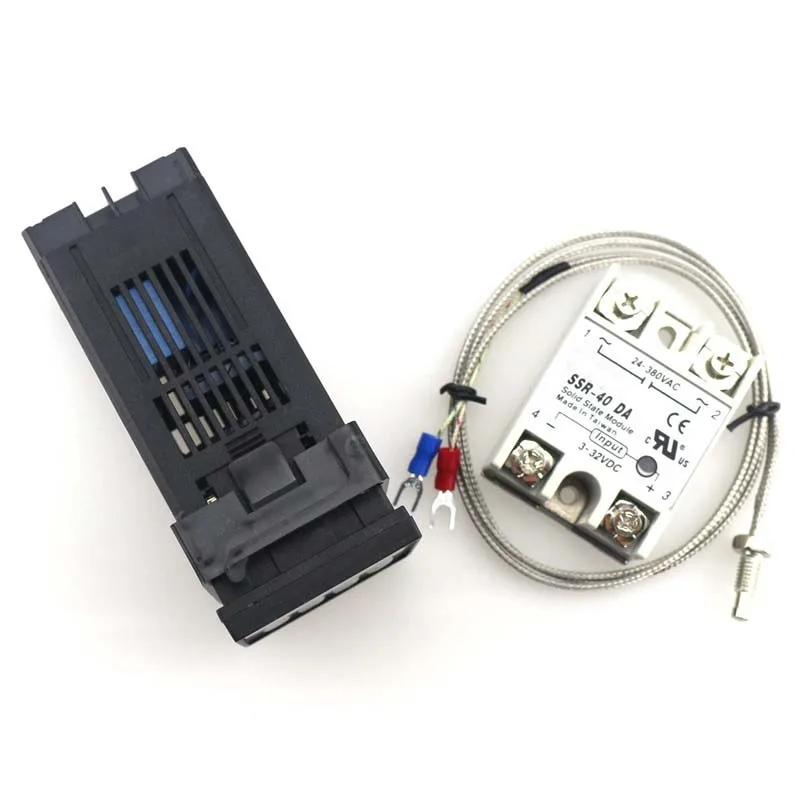 Dual-Digital-PID-Temperature-Controller-Thermostat-REX-C100-thermocouple-K-SSR-40A-SSR-40DA-free-shipping