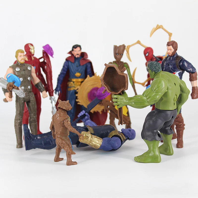 

15cm Marvel Avengers 4 Thanos Spiderman Hulk Iron Man Captain America Thor Action Figure Toys Dolls for Kids gifts