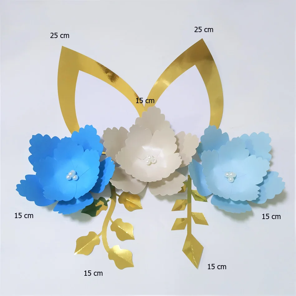 Cardstock DIY Easy Paper Flowers With Ears leaves Set Baby Nursery Wall