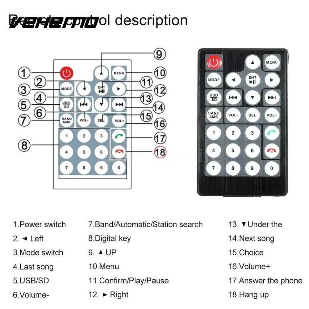 

Vehemo 7" Video Player Audio Car MP5 Player Flexible Support TF Card Multimedia Player FM Radio Smart Automobile