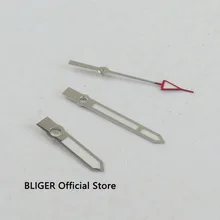 BLIGER Новое серебристое окаймление Красные Стрелы светящиеся часы для MIYOTA 8205 8215 821A Mingzhu 2813 автоматическое движение H105