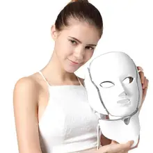 Новая EMS микроэлектроника светодиодный фотонная маска 7 цветов светодиодный маска для лица и шеи микро-ток для удаление морщин, акне красоты лица спа