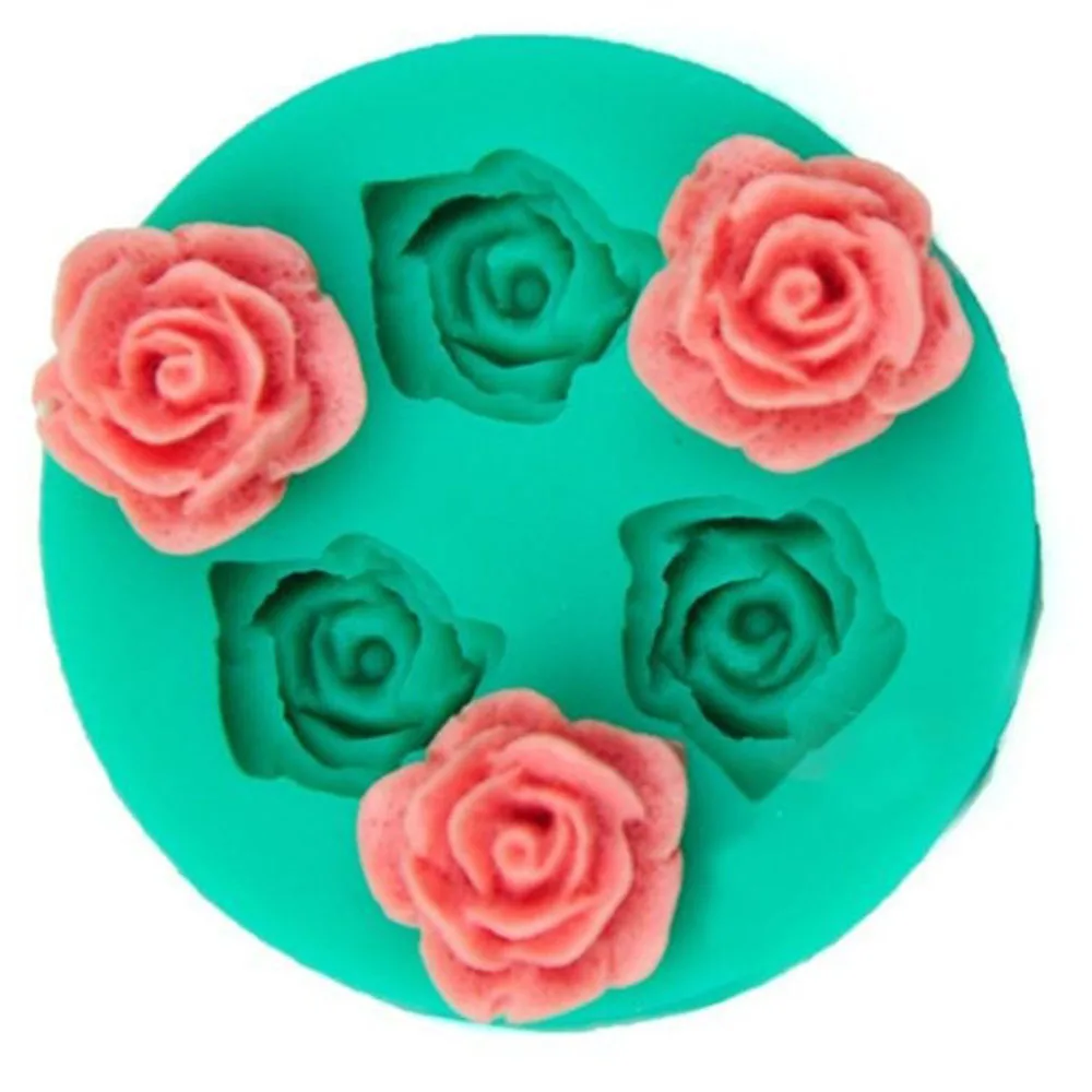 

3D rose flowers chocolate wedding cake decorating tools 3D baking fondant silicone mold used to easily create poured sugar