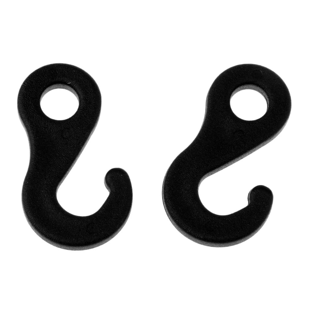 MagiDeal 10 Pcs Heavy Duty Plastic Hook For Fasten Camping Tent  Cord End Tent Bungee Cord Hooks 