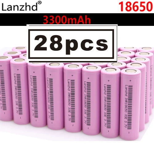 28 шт. 18650 литий-ионный 3,7 в перезаряжаемая батарея INR18650 baterias recargables litio 18650 30A большой ток высокого Слива литий-ионный - Цвет: 28 pcs 3300mah 18650