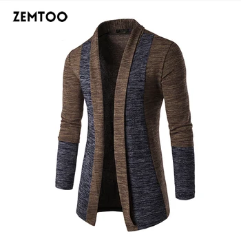

zemtoo Sweater Cardigan Men Male Casual Long Sleeve Cardigan Stylish Brand Outerwear With Shawl Collar Knitwear Slim Fit