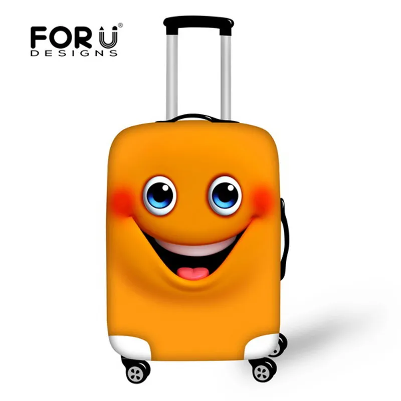 Thick Waterproof Travel Suitcase Cover Funny 3D Smiling Face Print