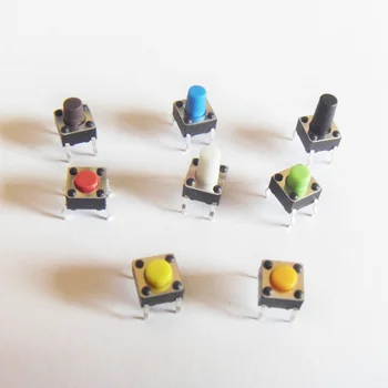 

200pcs/lot 4 pins 6*6*8.5 mm Tactile Push Button Tact Switches 6x6x8.5mm Color Red//Yellow/Blue/Green/White etc.